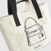Beige totebag med ficka fram