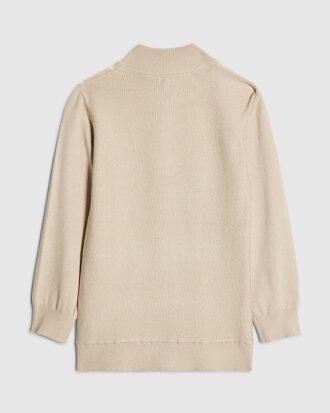 Beige tröja med trattkrage för pojkar