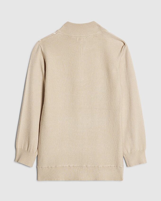 Beige tröja med trattkrage för pojkar