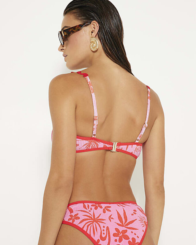 Bikinitopp med rosa blommönster