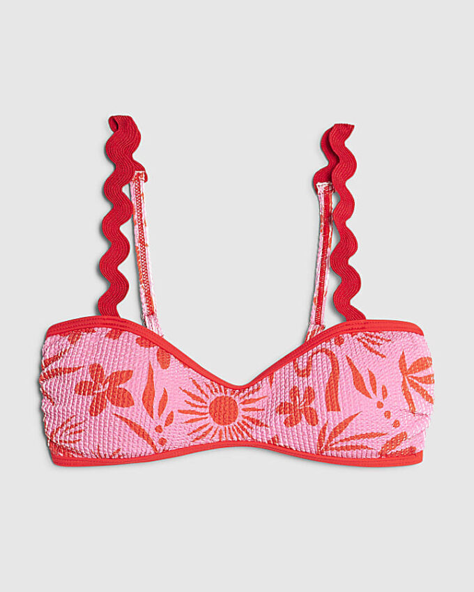 Bikinitopp med rosa blommönster