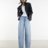 Blå baggy jeans med vida ben