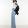 Blå baggy jeans med vida ben