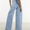 Blå baggy jeans med vida ben