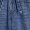 Blå baggy jeans med vida ben och knytmidja