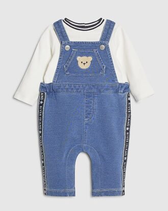 Blå bear-overall för babypojkar