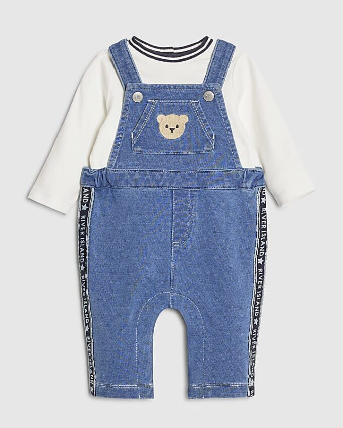 Blå bear-overall för babypojkar
