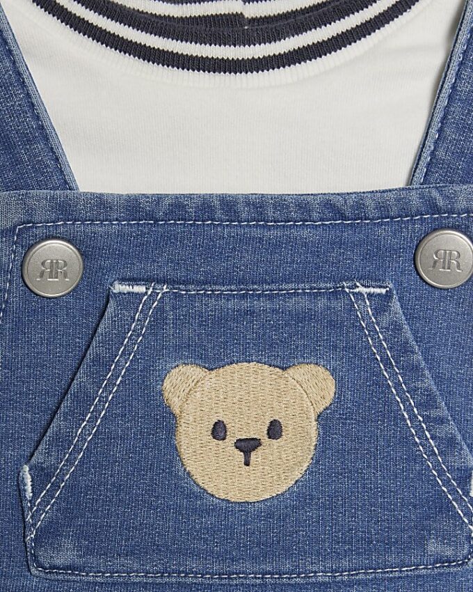 Blå bear-overall för babypojkar