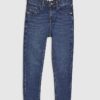 Blå caprijeans med smal passform Blå caprijeans med smal passform