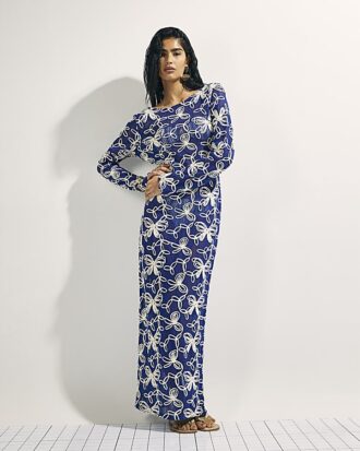 Blå Cornelli Crochet Maxi Beach Dress