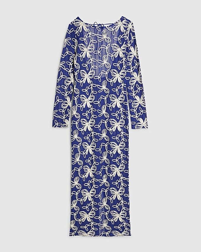 Blå Cornelli Crochet Maxi Beach Dress