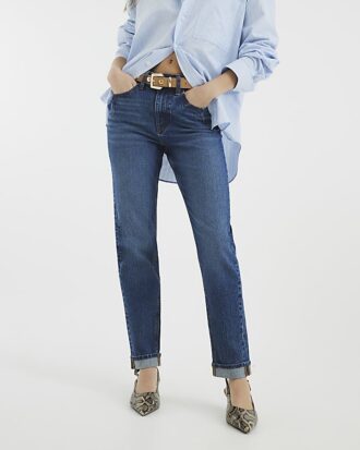 Blå denim Sculpt Mom Jeans