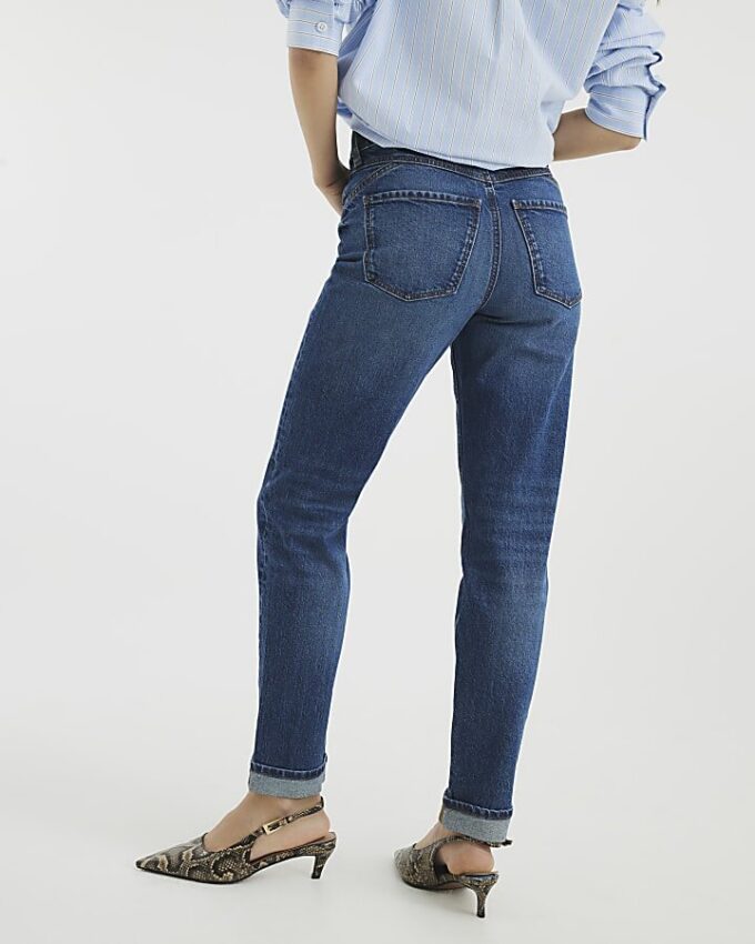 Blå denim Sculpt Mom Jeans