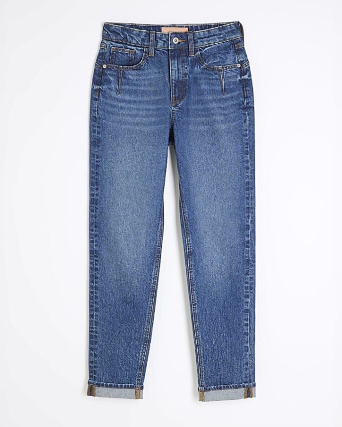 Blå denim Sculpt Mom Jeans