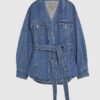 Blå denimjacka med knytning fram