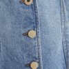 Blå denimjacka med långa puffärmar