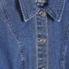 Blå denimklänning med sömmar