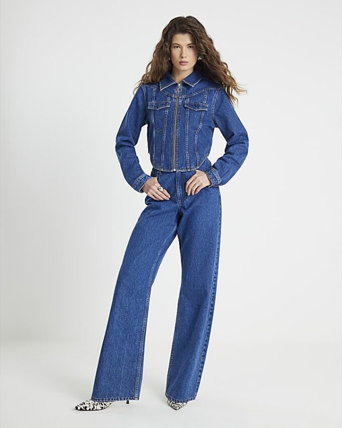 Blå denimkorsettjacka