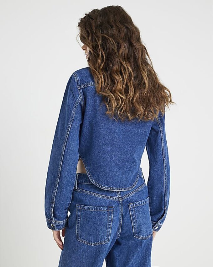 Blå denimkorsettjacka