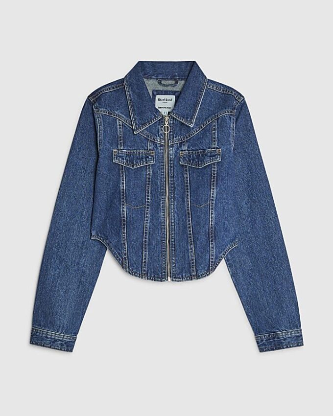 Blå denimkorsettjacka