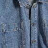 Blå denimtröja med knytning fram