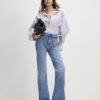 Blå högmidjade avslappnade flare-jeans