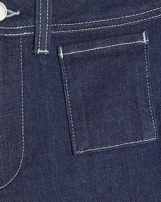 Blå högmidjade avslappnade flare-jeans