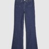 Blå högmidjade avslappnade flare-jeans