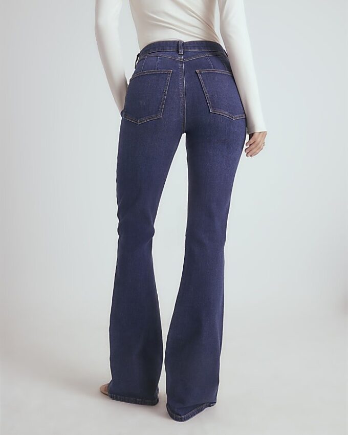 Blå högmidjade Sculpt Flare-jeans Blå högmidjade Sculpt Flare-jeans