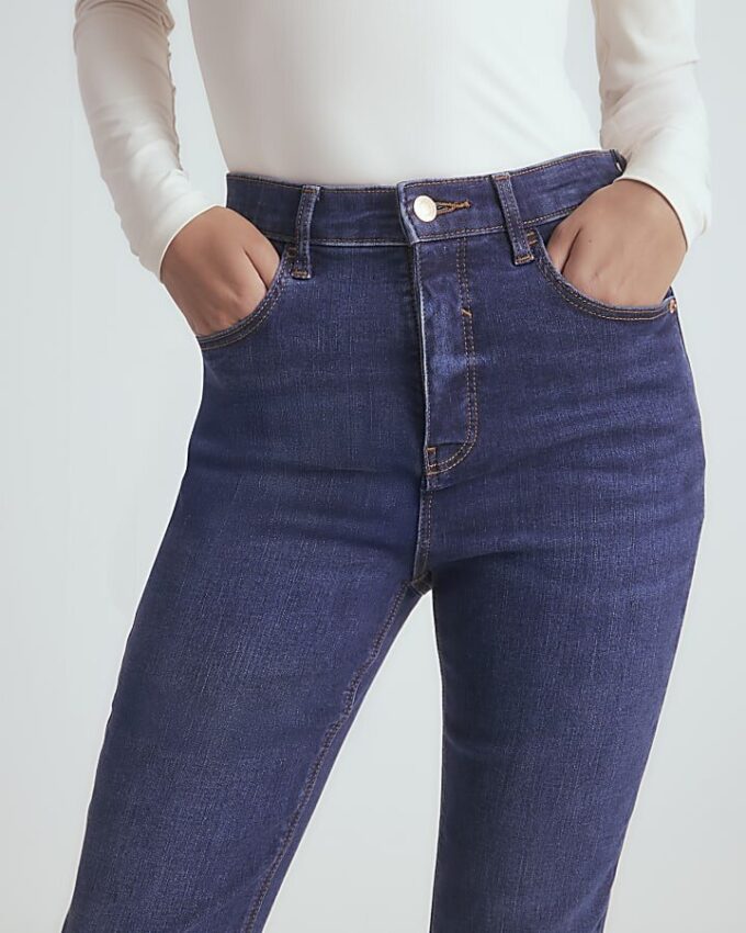 Blå högmidjade Sculpt Flare-jeans Blå högmidjade Sculpt Flare-jeans