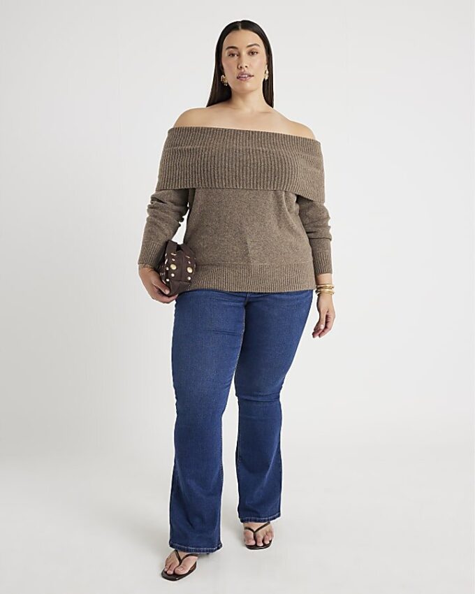 Blå högmidjade Sculpt Flare-jeans Blå högmidjade Sculpt Flare-jeans