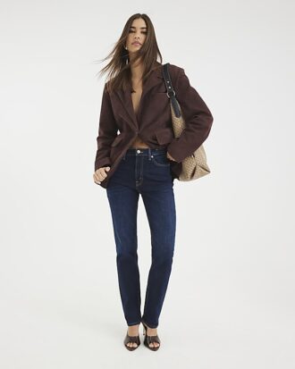 Blå högmidjade slim fit-jeans