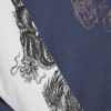 Blå japansk dubbla lager T-shirt