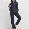 Blå jeans med avsmalnande passform