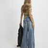 Blå jeans med dragsko och vida ben Blå jeans med dragsko och vida ben