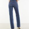 Blå jeans med hög midja och raka ben Blå jeans med hög midja och raka ben