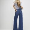 Blå jeans med hög midja och vida ben