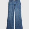 Blå jeans med hög midja och vida ben