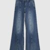 Blå jeans med hög midja och vida ben Blå jeans med hög midja och vida ben