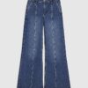 Blå jeans med hög midja och vida ben