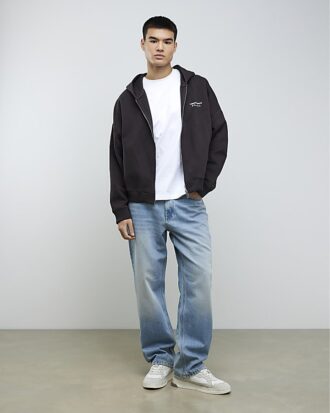 Blå jeans med lös passform