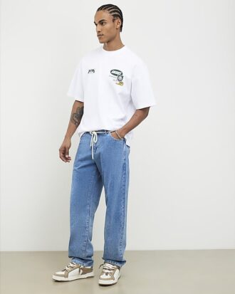 Blå jeans med lös passform