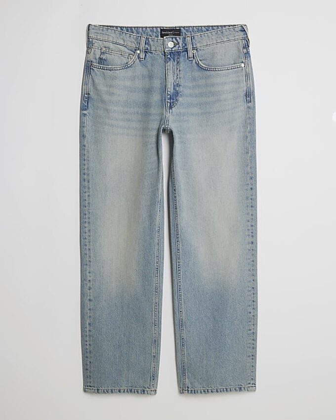 Blå jeans med lös passform