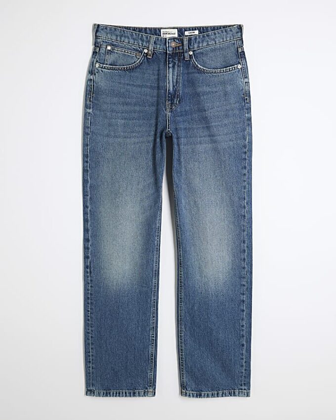 Blå jeans med lös passform