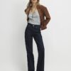 Blå jeans med medelhög midja och bootcut