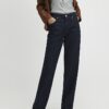 Blå jeans med medelhög midja och bootcut