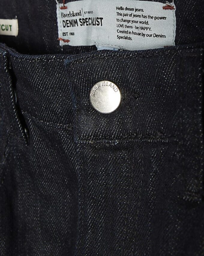 Blå jeans med medelhög midja och bootcut