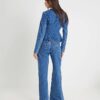 Blå jeans med rak passform och strass Blå jeans med rak passform och strass