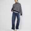 Blå jeans med raka ben Blå jeans med raka ben
