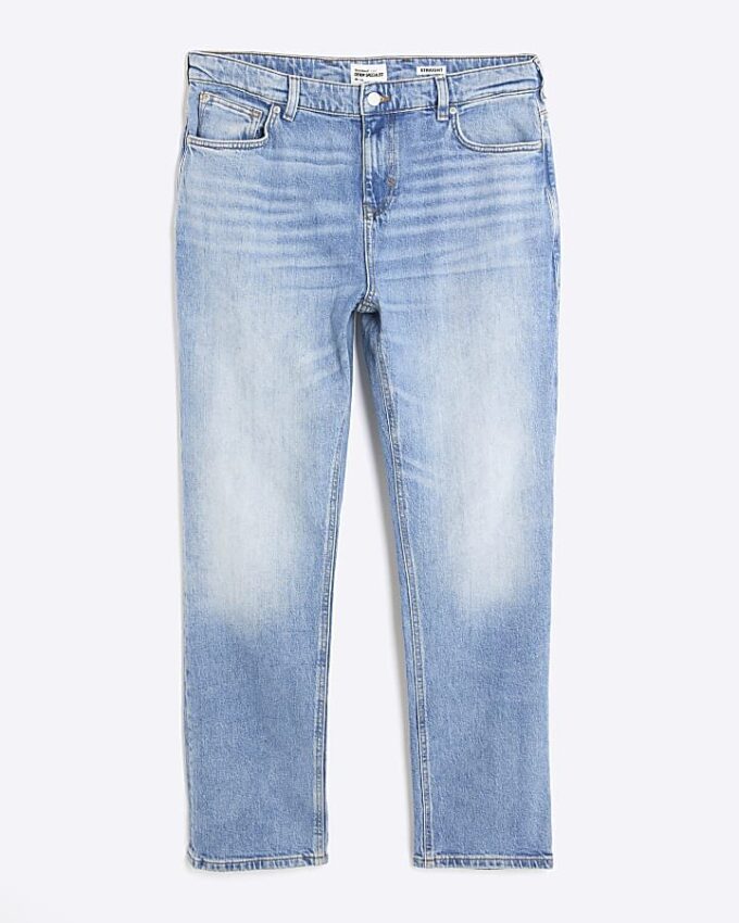 Blå jeans med raka ben Blå jeans med raka ben